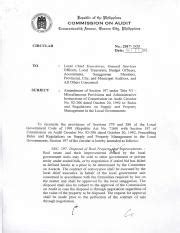 coa circular 92-386|COMMISSION ON AUDIT CIRCULAR NO. 2017.